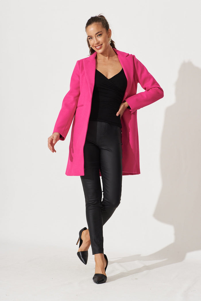 Prato Coat Pink - full length