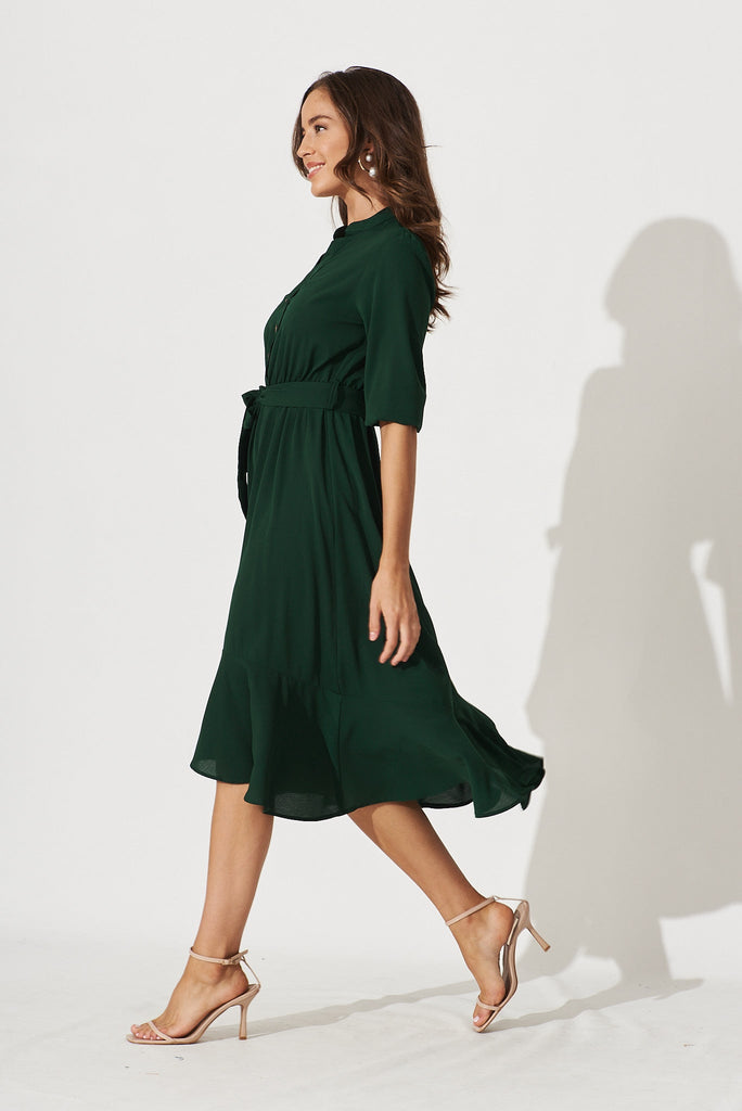 Jemimah Midi Dress In Emerald - side