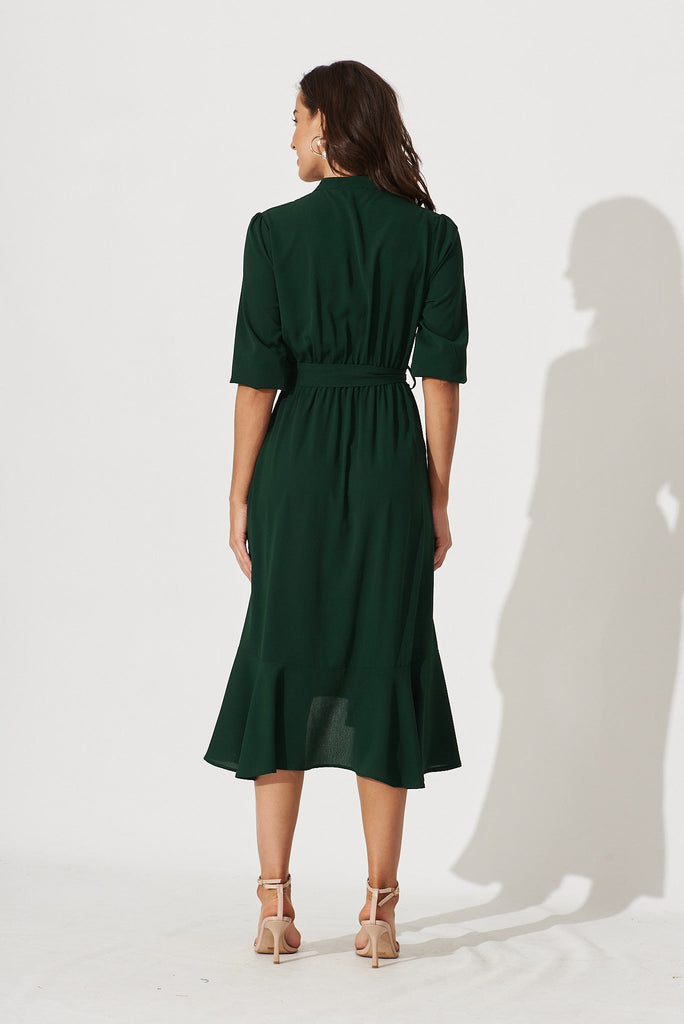 Jemimah Midi Dress In Emerald - back