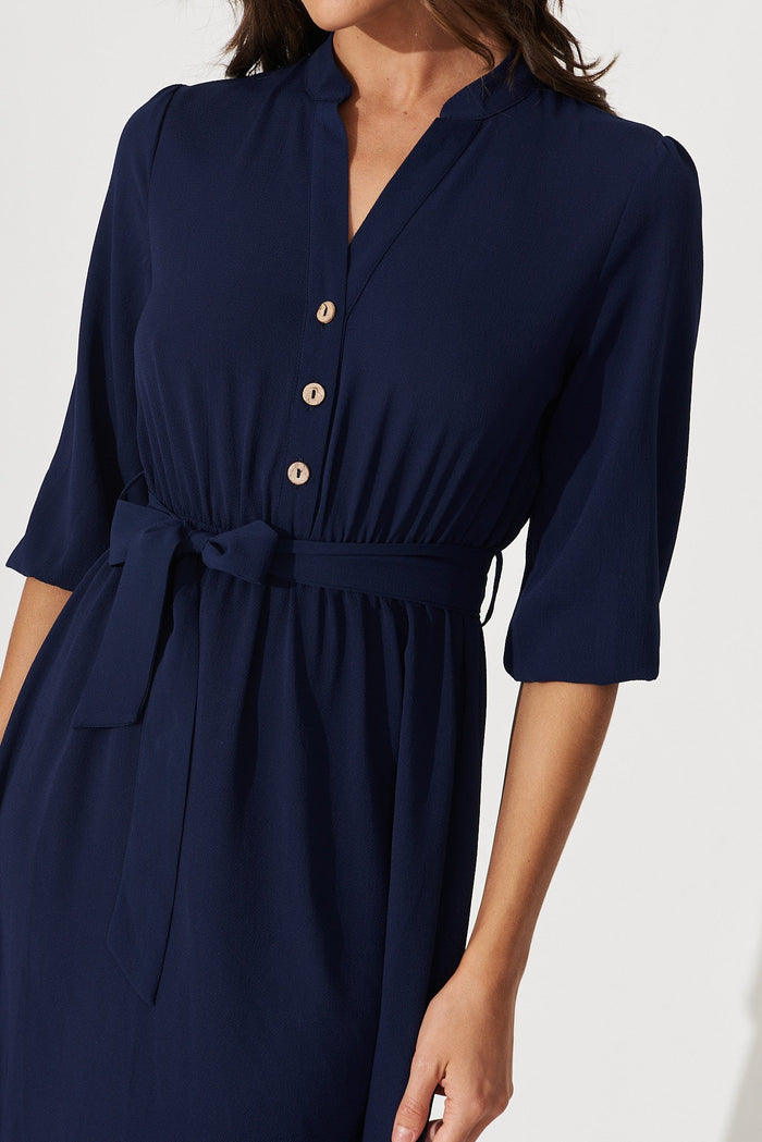 Jemimah Midi Dress In Navy - detail