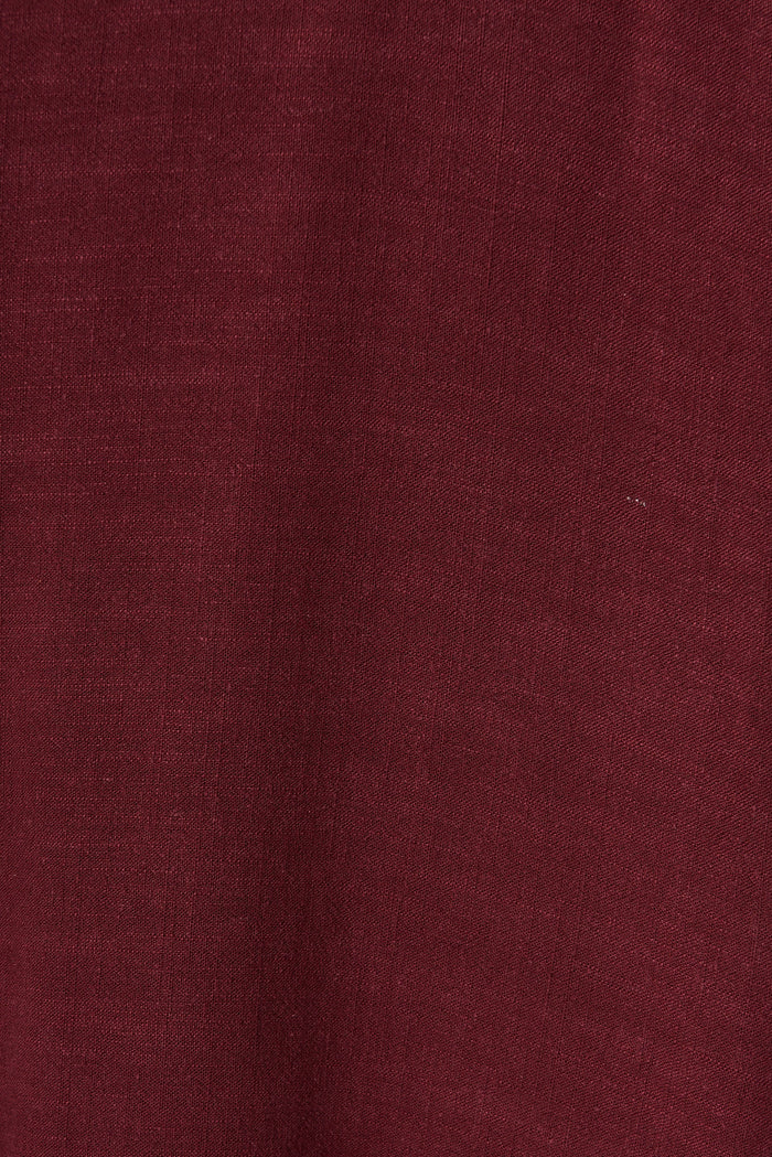 Loveline Dress In Wine Linen Blend - fabric