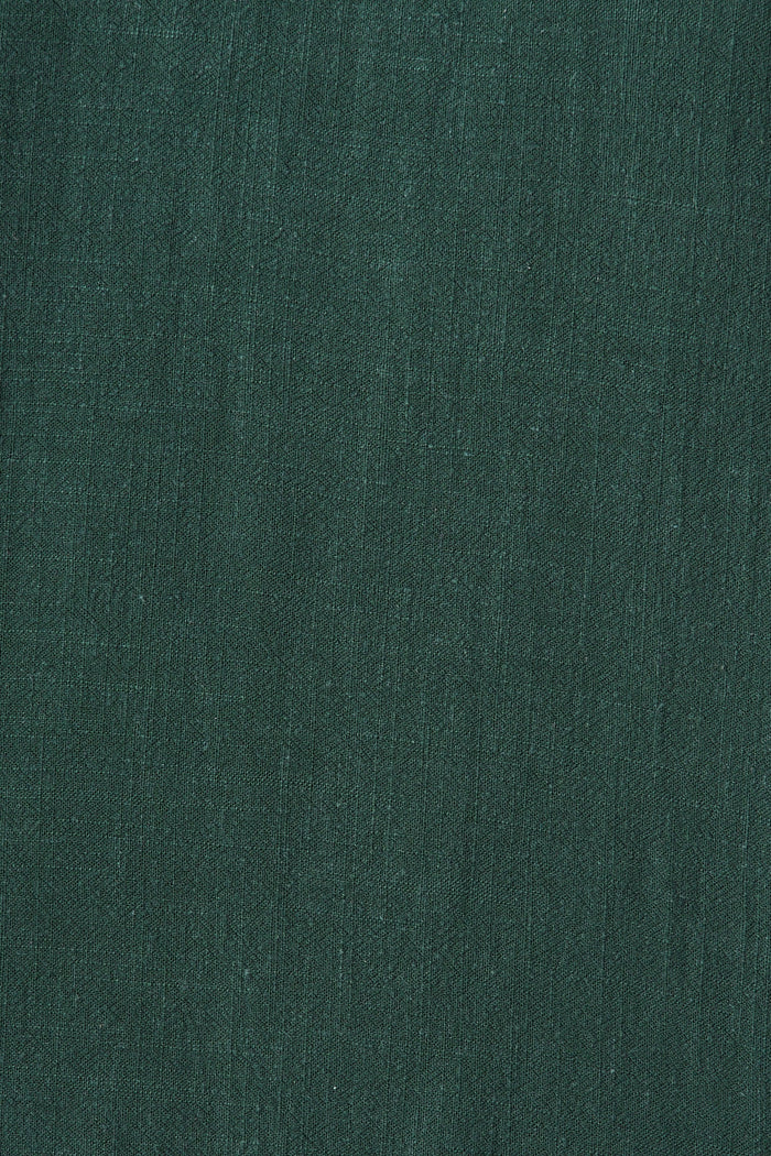 Loveline Dress In Emerald Linen Blend - fabric