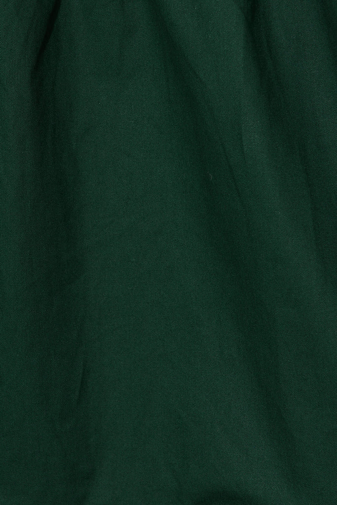 Lille Midi Shirt Dress In Emerald Cotton - fabric