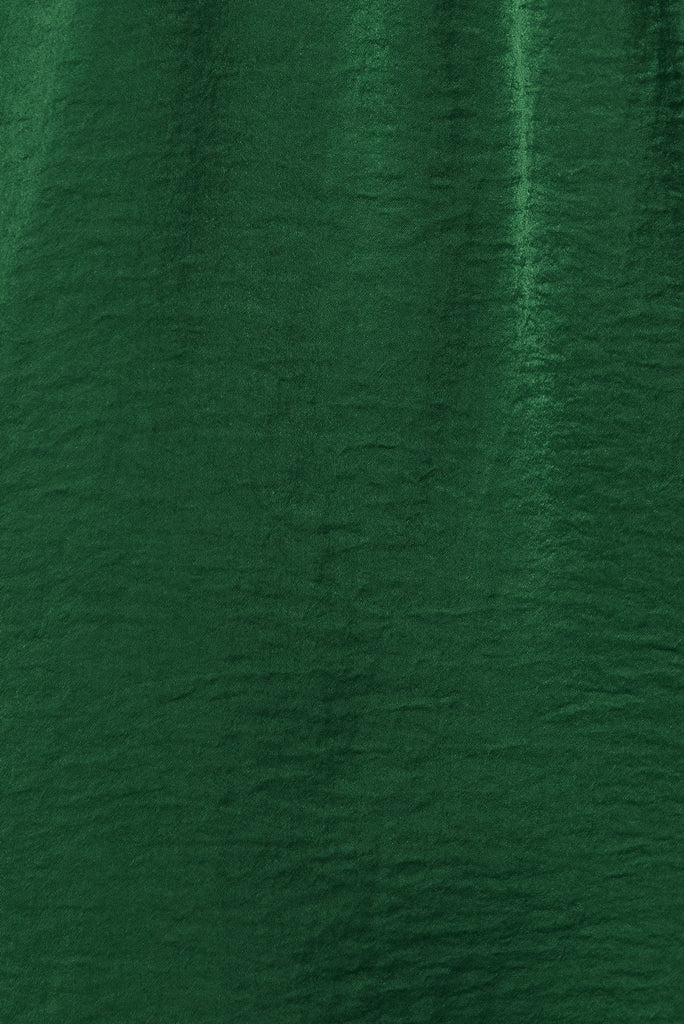 Magnetic Maxi Dress In Emerald Satin - fabric