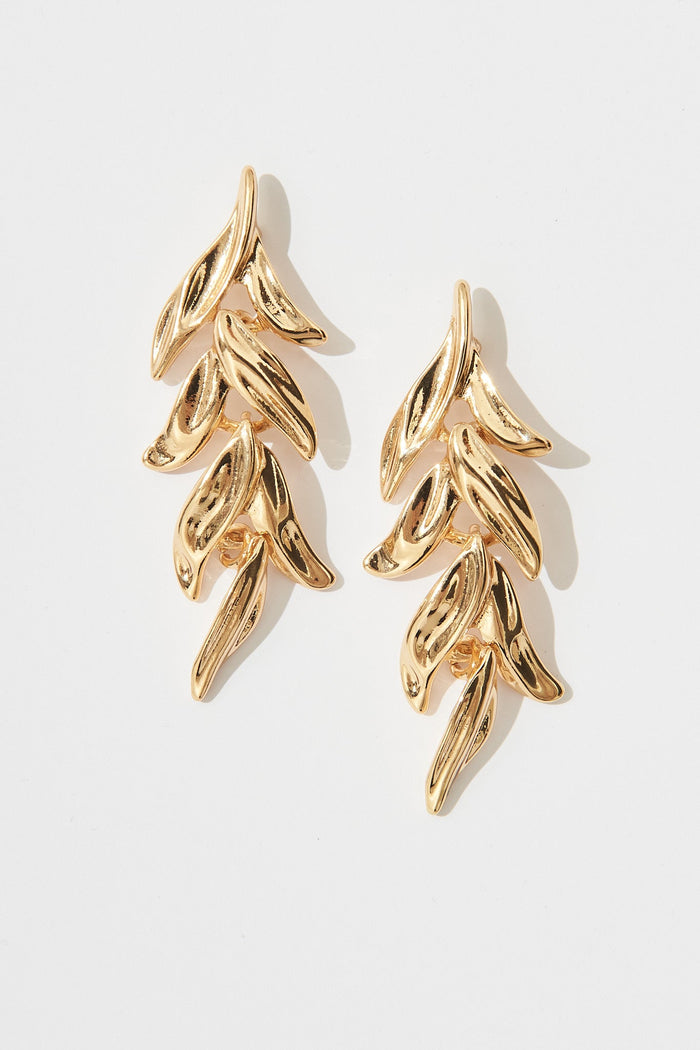 August + Delilah Vanya Drop Earrings In Gold - front