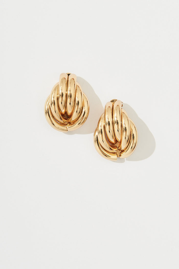 August + Delilah Denissa Earrings In Gold - front