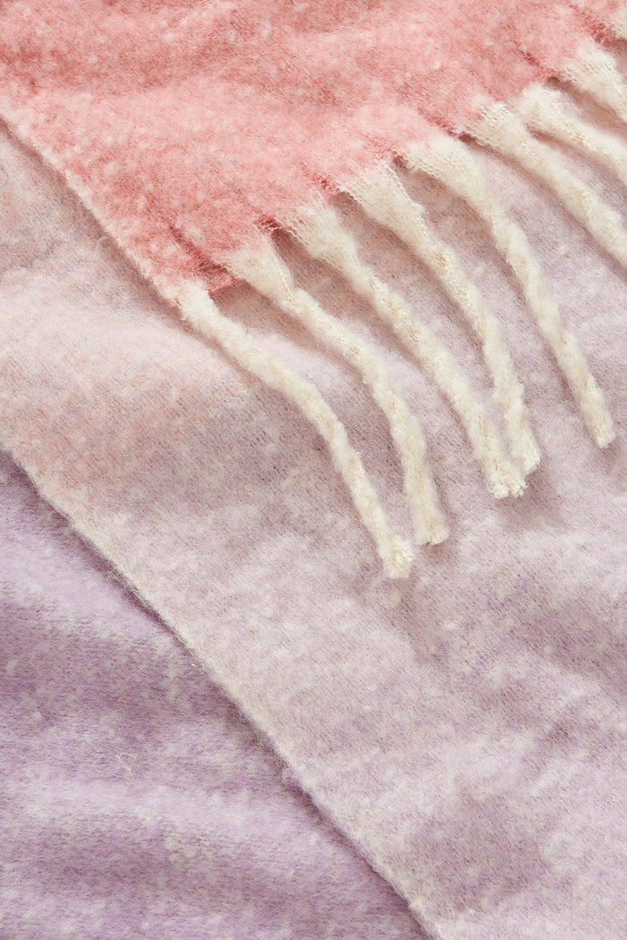 August + Delilah Audria Knit Scarf In Pink And Purple - fabric