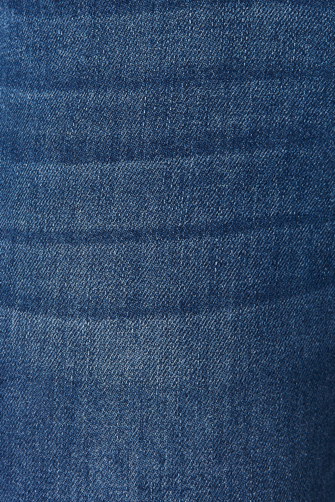 Billie Straight Jean In Mid Blue Wash - fabric