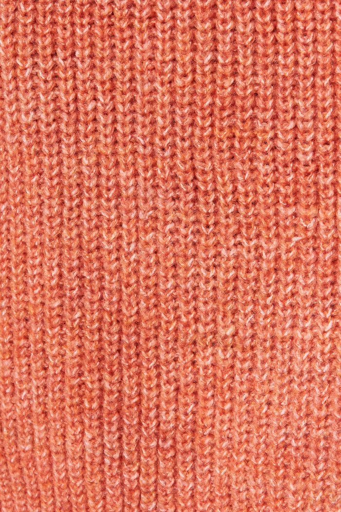 Zayla Knit Cardigan In Rust Wool Blend - fabric