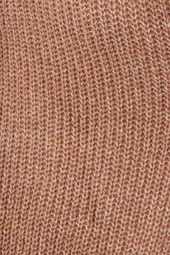 Zayla Knit Cardigan In Brown Wool Blend - fabric
