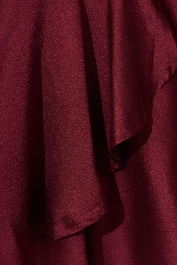 Brylie Dress In Wine Satin - St Frock (Dev)