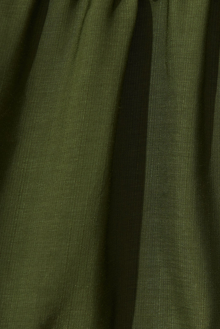 Gene Smock Dress In Khaki - fabric