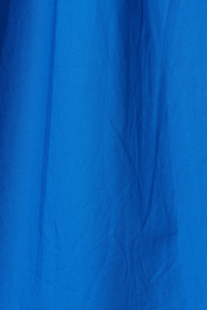 Cammeray Midi Dress In Cobalt Blue Cotton - fabric