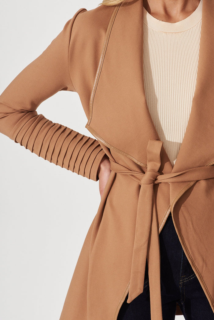 Lynda Jacket In Tan - detail