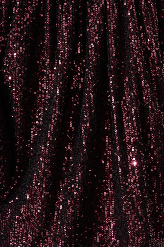 Celebration Sequin Mock Wrap Top In Wine - St Frock (Dev)