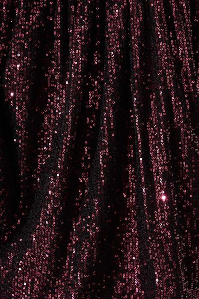 Celebration Sequin Mock Wrap Top In Wine - St Frock (Dev)