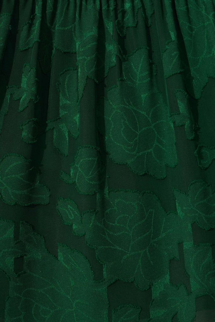 Brittney Midi Dress In Emerald Burnout Chiffon - St Frock (Dev)