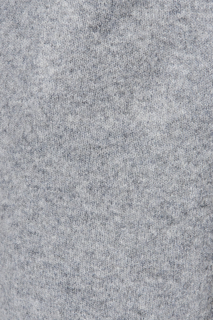 Medina Knit Cardigan In Grey Wool Blend - fabric