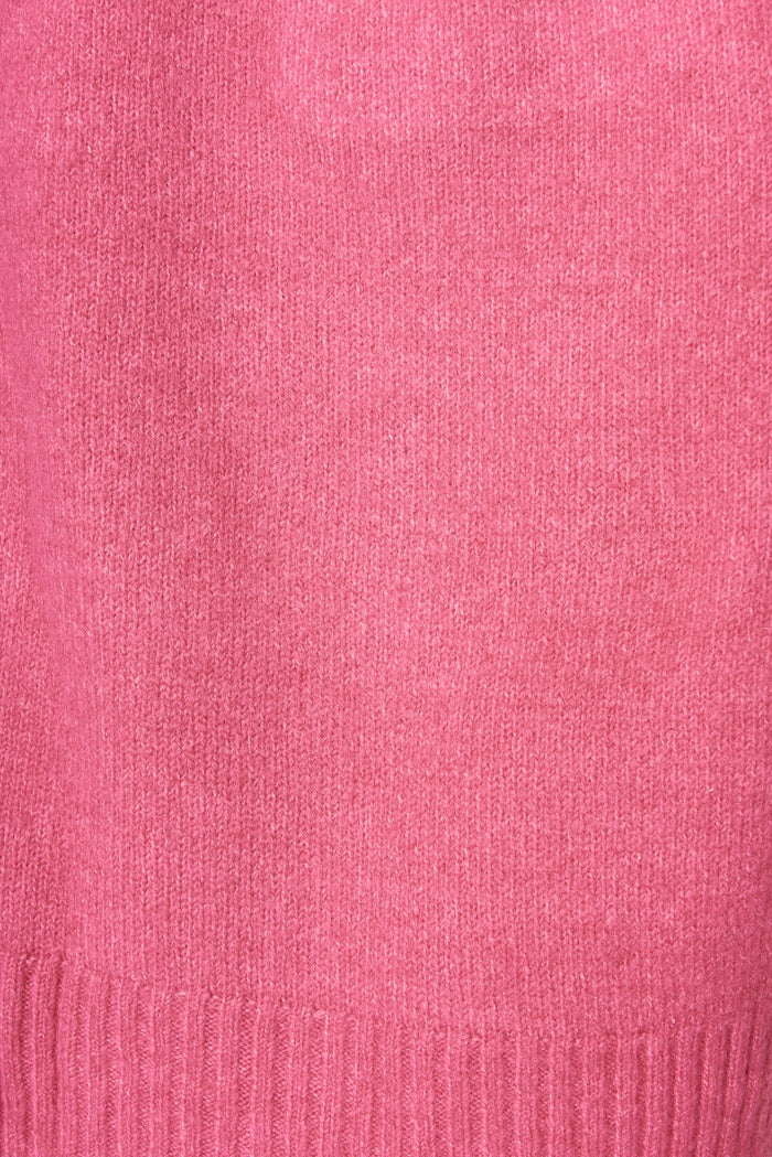 Medina Knit Cardigan In Candy Pink Wool Blend - fabric