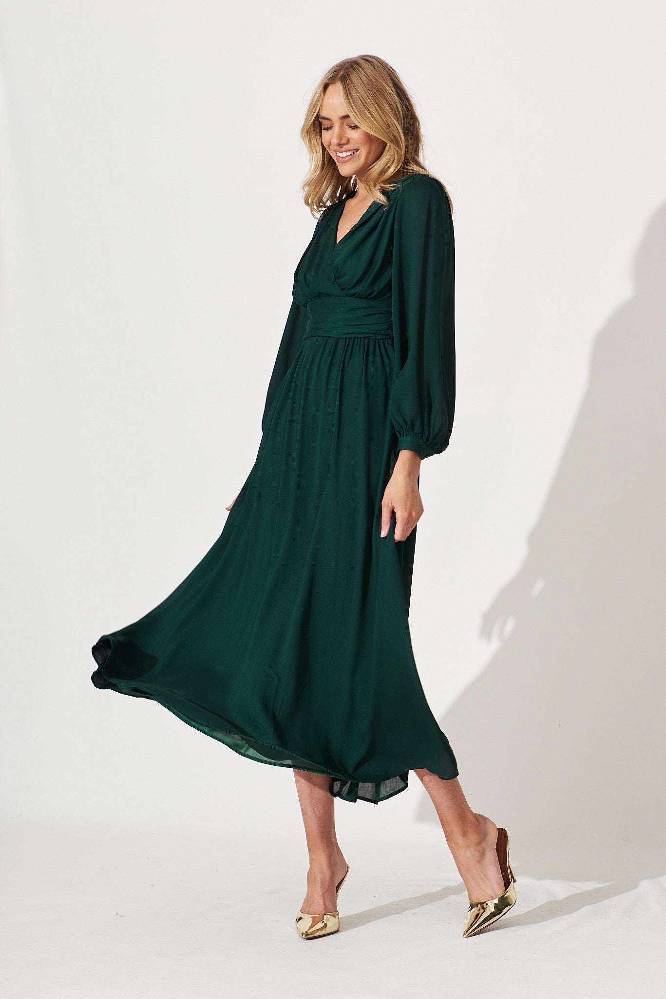 Grenada Maxi Dress In Emerald - full length