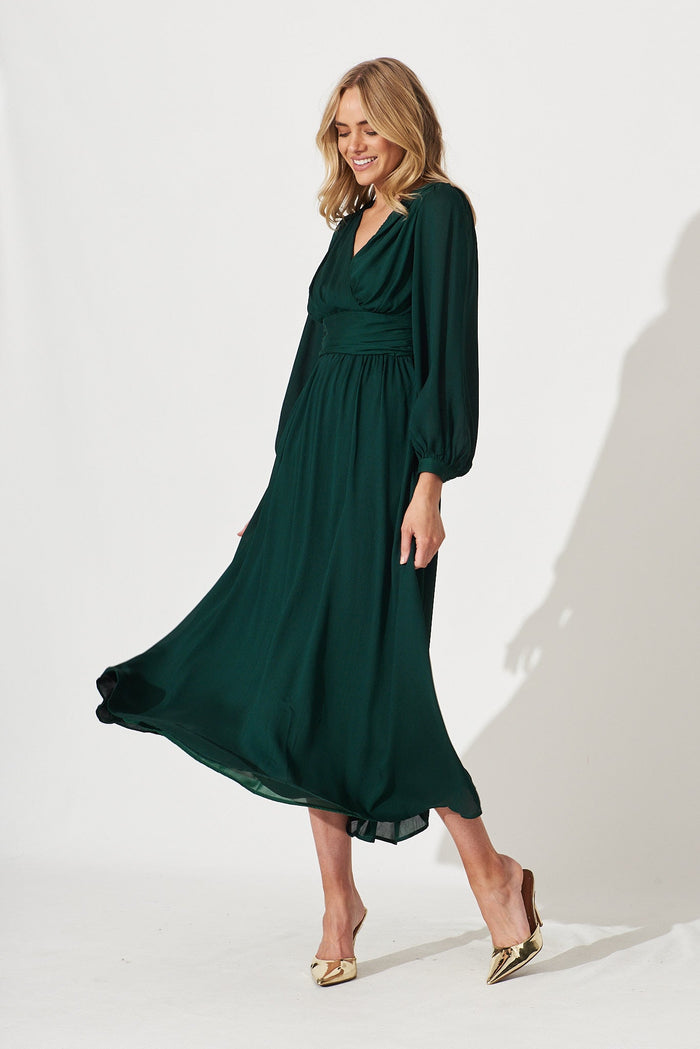 Grenada Maxi Dress In Emerald - full length