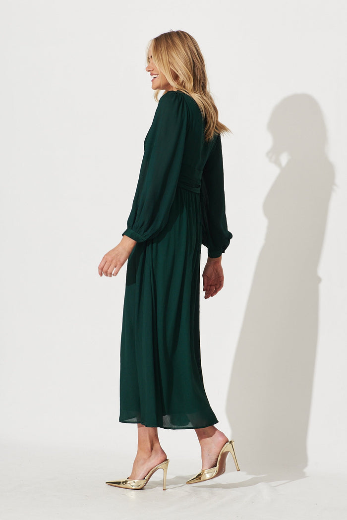 Grenada Maxi Dress In Emerald - side
