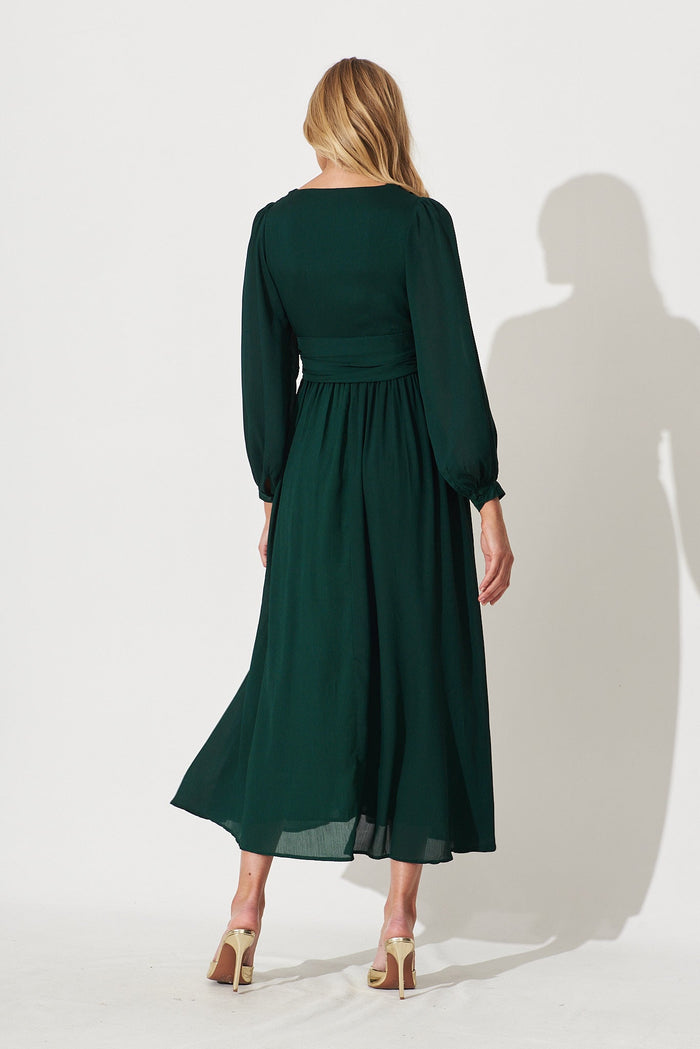 Grenada Maxi Dress In Emerald - back