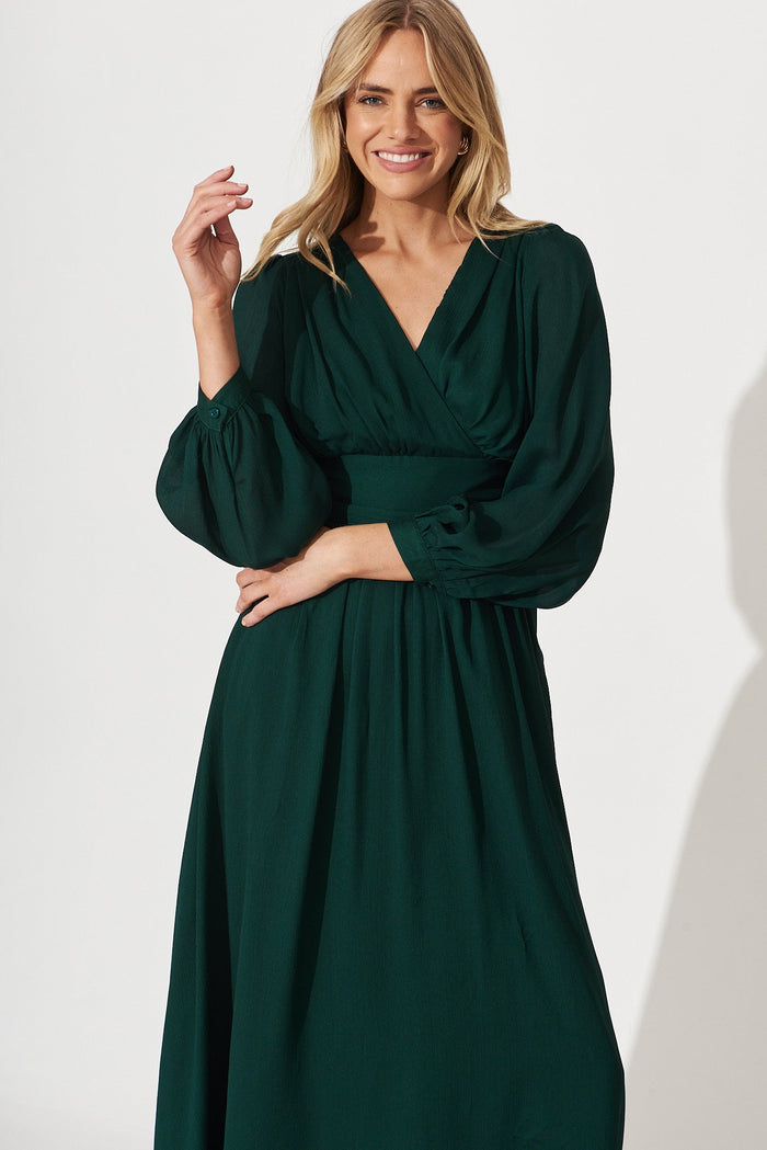 Grenada Maxi Dress In Emerald - front