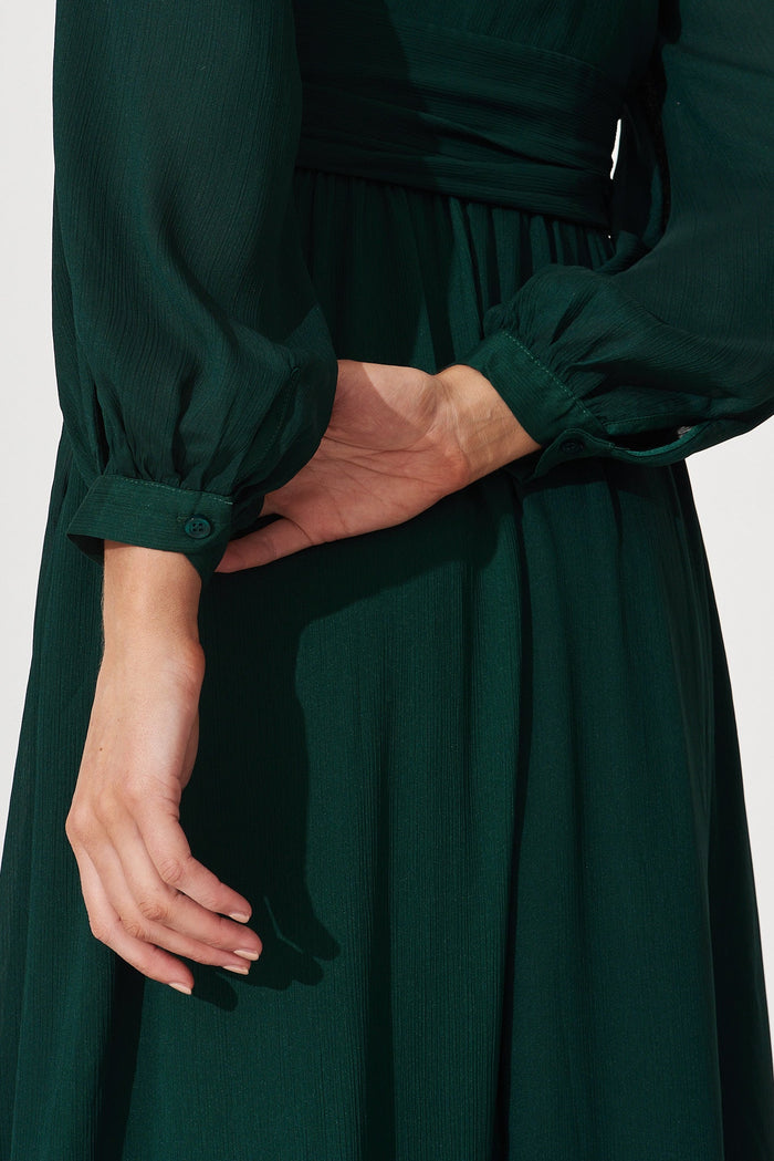Grenada Maxi Dress In Emerald - detail