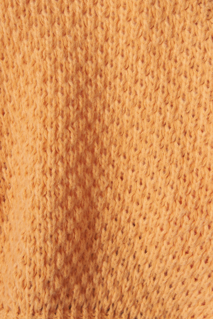 Sewell Knit Cardigan In Tangerine Multi Colour Block Wool Blend - fabric