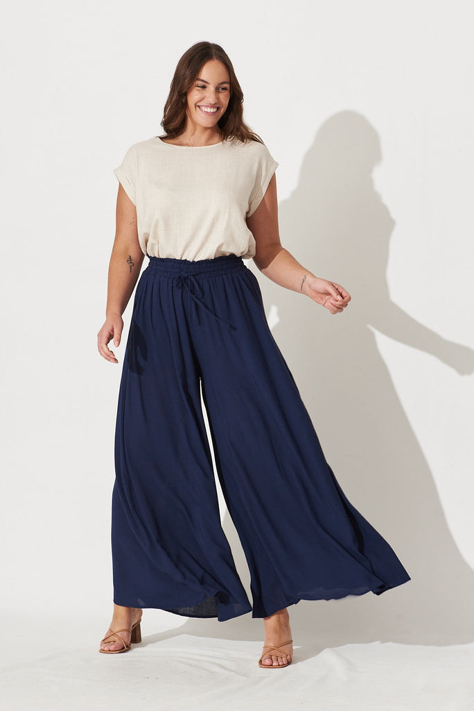 Mariah Pant In Navy - full length