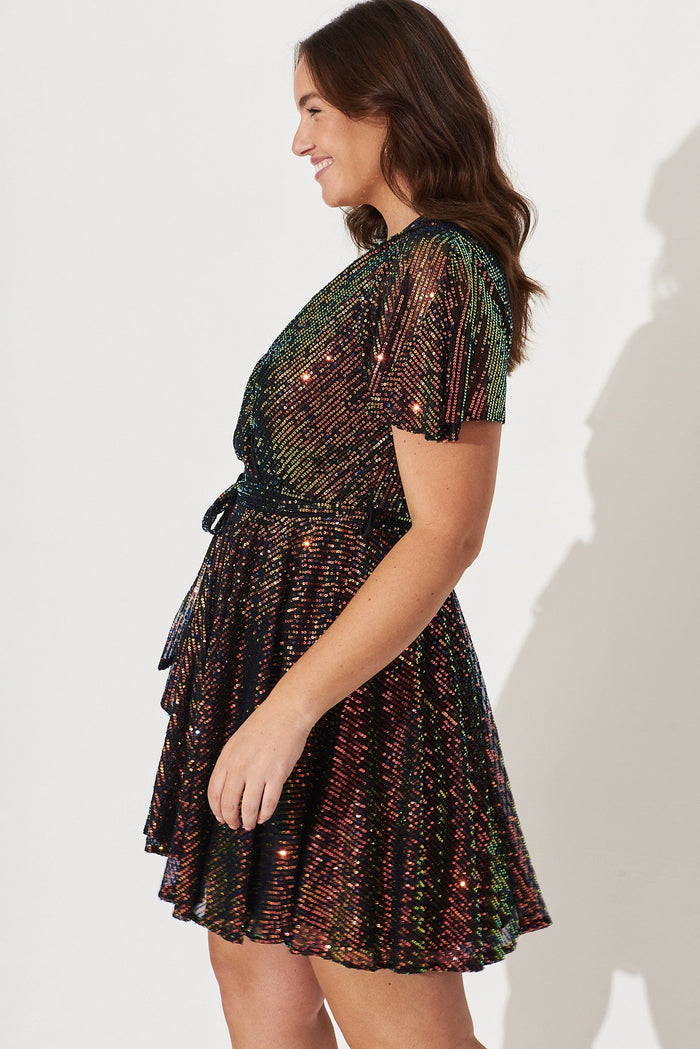 Amoretto Dress In Multi Sequin - St Frock (Dev)