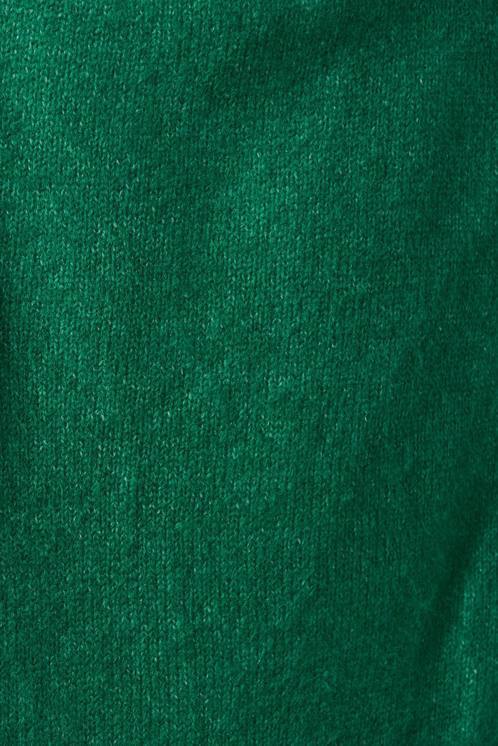 Medina Knit Cardigan In Dark Green Wool Blend - fabric