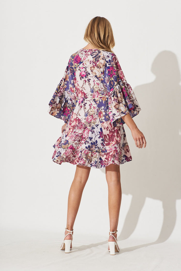 Skylar Dress In Lilac Patchwork Floral Print - St Frock (Dev)