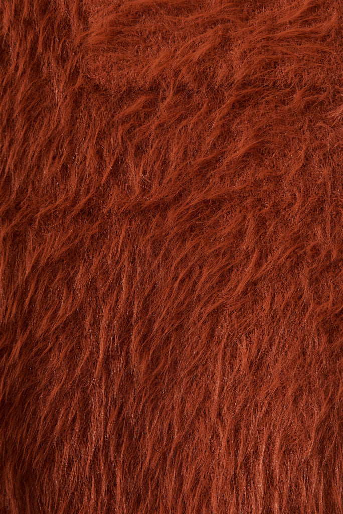 Lovey Dovey Knit Cardigan In Rust Wool Blend - fabric