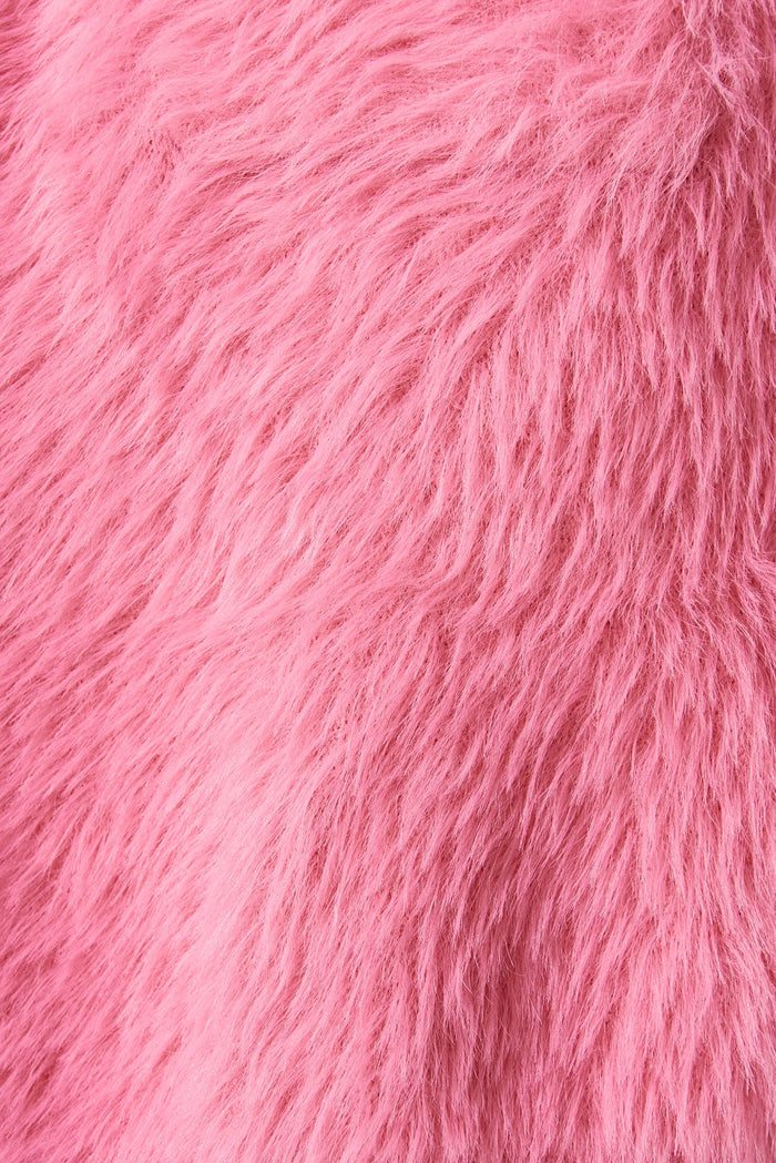 Lovey Dovey Knit Cardigan In Fuchsia Wool Blend - fabric
