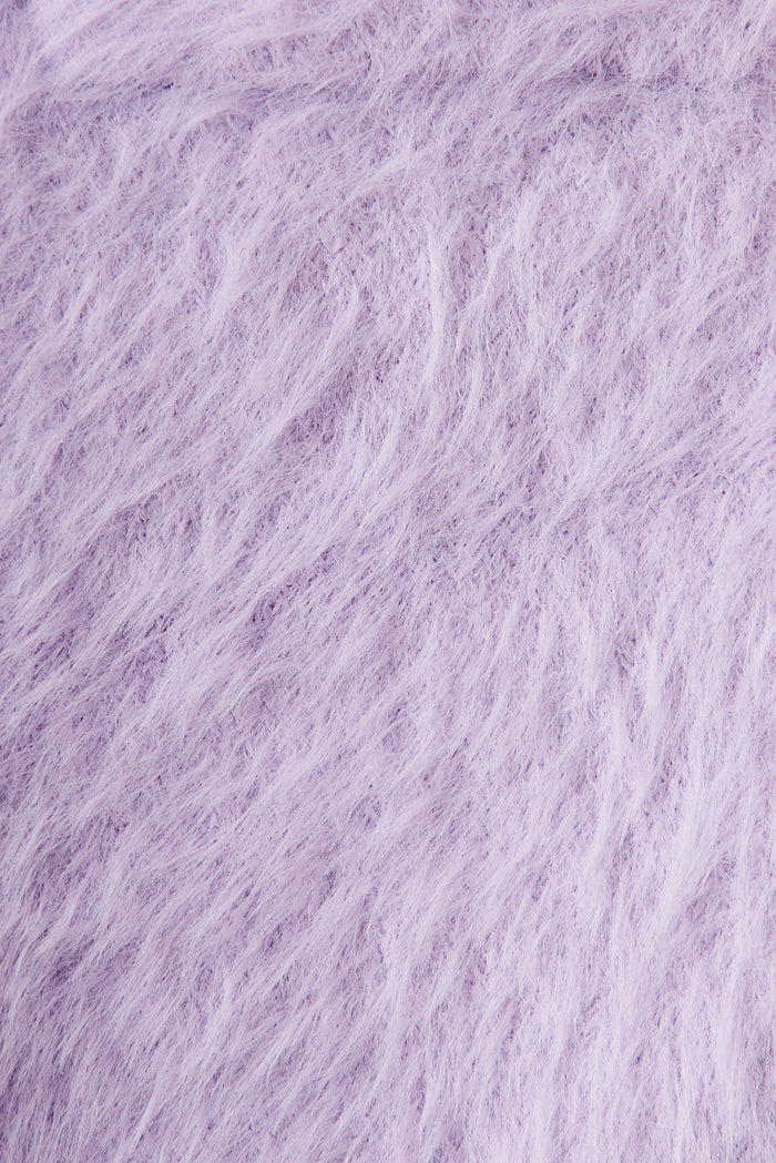 Lovey Dovey Knit Cardigan In Light Purple Wool Blend - fabric
