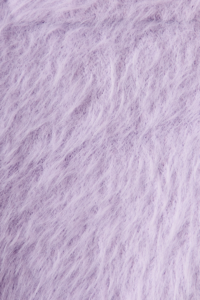 Lovey Dovey Knit Cardigan In Light Purple Wool Blend - fabric