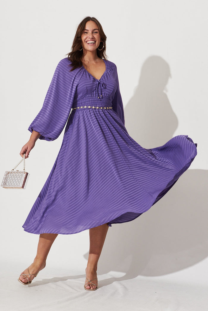 Darling Point Midi Dress In Purple - full length