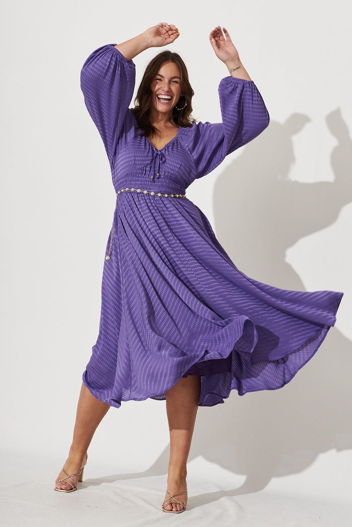 Darling Point Midi Dress In Purple - full length