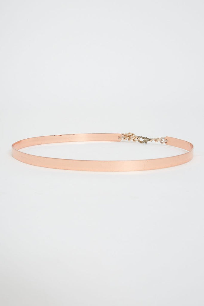 August + Delilah Allure Skinny Belt In Rose Gold - St Frock (Dev)