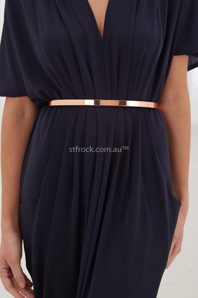 August + Delilah Allure Skinny Belt In Rose Gold - St Frock (Dev)